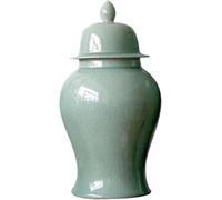 CLSDRZC Ginger Jars Ceramic Chinoiserie Decorative Jars For Home Office Flower Vase Pocelain(Orange,Small)