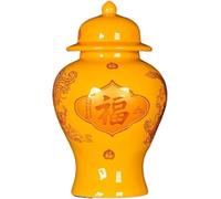 CLSDRZC Ginger Jars for Home Decor Ceramic Chinese Style Porcelain Accent Centerpiece Ornament Decorative Flower Vase(Red,Large)