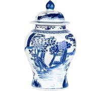 CLSDRZC Ginger Jars For Home Decor Jingdezhen Ceramics Antique Large Blue and White Porcelain General Jar Vase Chinese Style(Bluea)
