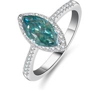 CLSDRZC Girl Products Dazzling 1 Moissanite Rings for Women Marquise Cut D Color S925 Sterling Silver Lab Created Diamond Rings Perfect for Daily Wear Parties Wedding Birthday Gifts