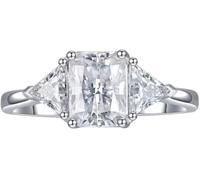 CLSDRZC Girl Products Dazzling 2 Moissanite Engagement Rings for Women Radiant Cut D Color S925 Sterling Silver Lab Created Diamond Rings Perfect for Daily Wear Parties Wedding Gifts