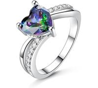 CLSDRZC Girl Products Jewelry Striking Rainbow Fire Mystic Topaz Ring for Lady Birthday Gift 925 Solid Sterling Silver Size 6 7 8 9 Gifts
