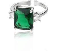 CLSDRZC Girl Products Rings Ring Jewellery Women Men Big Green Square Stone Rings For Women Square Stone Adjustable Ring Party Punk Gifts