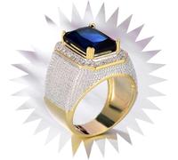 CLSDRZC Girl Products Rings Ring Jewellery Women Men Promise Wedding Zircon Hip Hop Dominant Square Men's Ring Fashion Retro Ring Gifts