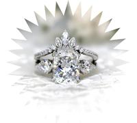 CLSDRZC Girl Products Rings Ring Jewellery Women Men Promise Wedding Zircon Ring Crown Women's Ring Light Luxury Set Gifts