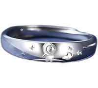 CLSDRZC Girl Products Silver Color Planet Astronaut Travels The World Couple Opening Ring Long-Distance Love Gift J649-N37 Gifts