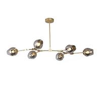 CLSDRZC Glass Branch Light Fixture Hanging Lighting,E27 Glass Engineering Branch Molecular Chandelier,Living Room Bedroom Indoor Chandelier Lamp,Creativity Adjustable Ceiling Li-Electroplating smok