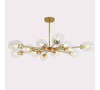 CLSDRZC Gold Black Branch Chandelier Creative Ceiling Light Glass Lampshade Pendant Light Home Decorative Ceiling Lamp For Dining Room Living Room Bedroom-Gold 12 Head