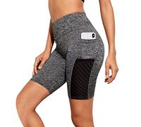 CLSDRZC Gym Jogging Running Shorts Yoga Women High Waist Lifting Push Up Tight Sports Pocket Fitness Short Pant