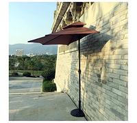 CLSDRZC Half 270cm Breathable Double Top Waterproof Umbrella Cloth Small with Crank Handle, Garden Parasol for Lawn Deck Patio Balcony