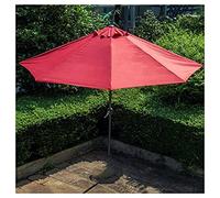 CLSDRZC Half 300cm Red Prevent Light Rain Umbrella with Crank, Small Parasol for Outdoor Garden and Patio，A