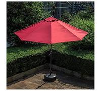 CLSDRZC Half 300cm Red Prevent Light Rain Umbrella with Crank, Small Parasol for Outdoor Garden and Patio,A