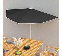 CLSDRZC Half with Pole 180x90 cm Black,Beach Water Repellent,U VLight Protection, Easy to Open and Close, Garden Outdoor Parasol