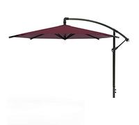 CLSDRZC Hanging Offset Cantilever Hand Crank Height Adjustable Angle 360°Rotation Outdoor Market Garden Parasol Round Terrace Beach Umbrella