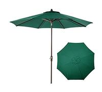 CLSDRZC Heavy Duty Outdoor Umbrella, Round Umbrellas Sunscreen with Tilt Function, D2.7M*H2.5M, Wine Red, Dark Green, Beige, Khaki, for Patio, Lawn, Pool, Garden Sun Parasol