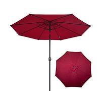 CLSDRZC Heavy Duty Outdoor Umbrella, Round Umbrellas Sunscreen with Tilt Function, D2.7M*H2.5M, Wine Red, Dark Green, Beige, Khaki, for Patio, Lawn, Pool, Garden Sun Parasol