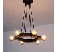 CLSDRZC Hemp Chandelier Retro Industrial Wind, Living Room Restaurant Chandelier Iron Clothing Store Lamps E27 Lighting,A-65cm