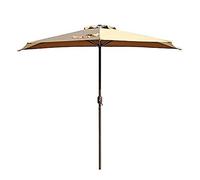 CLSDRZC Household Semicircle Against The Wall Beach Parasol Multifunctional Rainproof Sunscreen Umbrella Without Base Hand-cranked Open Umbrella Garden Parasol 2.7M Good
