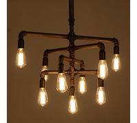 CLSDRZC Indoor Light Barn Adjustable Pipe with 9 Light MAX 40W Metal Fixture,Dinning Table,Bar,Foyer,Entry Way 9 Heads Lights Illumination