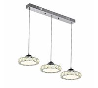 CLSDRZC Indoor Light K9 Crystal Led Led Lamps Stainless Steel Living Room Lamps High-Power 12/36W Led Chandelier Illumination,White Light-Three Straight