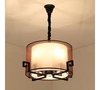 CLSDRZC Indoor Light New Chinese, Iron Art Living Room Bedroom Study Restaurant Round Light Hall Hotel Enginee Lights Illumination,B