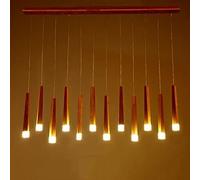 CLSDRZC Indoor Light Nordic Solid Wood Restaurant Café Bar Solid Wood Match Stick Chandelier Led Ceiling Lamp Illumination,White-12 Lamps