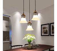 CLSDRZC Indoor Light Wrought Iron Chandelier Three Heads Restaurants Living Room Bedroom Lights Illumination,Warm Light-b