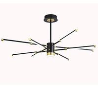 CLSDRZC LED, 8-Lights Sputnik Pendant Lighting,Flush Mount Ceiling Hanging Lamp Fixture for Bedroom Livingroom Dinning Room,Black+Gold