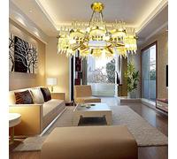CLSDRZC LED European Luxury Crystal Chandelier 80 * 80 * 55cm Ceiling Lamp Villa Hotel Restaurant Living Room Bedroom Warm Light