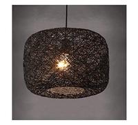 CLSDRZC Led Round Rattan Chandelier - Restaurant Cafe Bird's Nest Round Ceiling Light,D-White Light