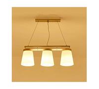 CLSDRZC Light Chandelier Ceiling Lamp E27 Living Room Decor Bedroom Dining Table Cafe Restaurant Glass Wood Art Light,Warm Light-3 Heads