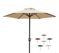 CLSDRZC Lightweight Balcony Market Table Umbrella, Little Round Sun Shades Parasols for Outdoor Garden Patio Beach Pool Backyard, 2m/ 6.5Feet
