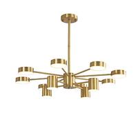 CLSDRZC Living Room,Dining Room,Cloakroom,Suitable For Bedroom,LED Full Copper Molecular Multi-Head Chandelier,Post- Light Luxury Style Dimmable Lamps,Minimalist Lamp-Copper 8 Plus 4 Head