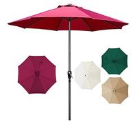 CLSDRZC Mango manejo Patio jardín, Paraguas Mesa Mercado, Desmontable de Pulgadas, con Costillas Resistentes, sin Parasol al Aire Libre Base, Crema 270 cm (9tf)