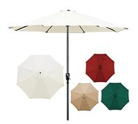 CLSDRZC Mango manejo Patio jardín, Paraguas Mesa Mercado, Desmontable de Pulgadas, con Costillas Resistentes, sin Parasol al Aire Libre Base, Crema 270 cm (9tf)