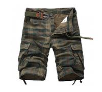 CLSDRZC Men Shorts Plaid Beach Shorts Mens Casual Shorts Short Pants Male Cargo Overalls