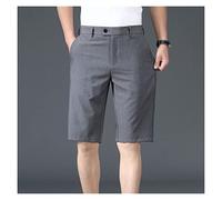 CLSDRZC Men Shorts Summer Summer Casual Color sólido Longitud de Rodilla Recta Pantalones Mid Weist Business Investrales para Hombres