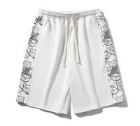 CLSDRZC Men's Casual Beach Shorts Lightweight Couple Shorts Summer Cartoon Casual Shorts with Pockets