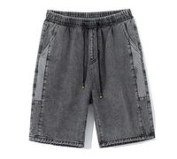 CLSDRZC Men's Denim Shorts Men's Summer Thin Loose Pants Breeches Mid-Trousers Casual Five-Point Pants