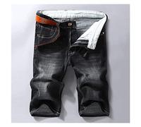 CLSDRZC Men's Denim Shorts Summer Thin Stretch Slim Short Jeans Men's Clothing Black Straight Pants