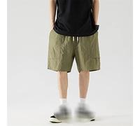 CLSDRZC Men's Green Couple Shorts Casual Sports Loose Summer Shorts Elastic Waist Drawstring Breathable Outdoors Shorts
