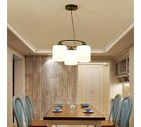 CLSDRZC Minimalist Iron Art Craft Chandelier American Retro Bar Table Living Room Bedroom Corridor 3 Glass Ceiling Lamp Black 42x42x19cm