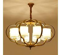 CLSDRZC New Chinese 6 Lights 8 Lights Iron Art Cloth Cover Chandelier, Living Room Bedroom Study Restaurant Chandelier Enginee Decorative Lights,100 * 55cm