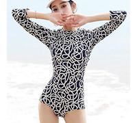 CLSDRZC New One-Piece Backless Ladies Swimsuit Conservative Long-Sleeved Sunscreen Bikini High-End Spring Swimwear