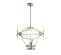 CLSDRZC Nordic 's Room Chandelier Personality Cute Small Spaceship Pendant Light Gold Creative Ceiling Light For Bedroom-Gold 34 * 29cm