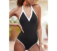 CLSDRZC One Piece Swimsuit Backless Black Swimsuit Women Swimsuit Beach Backless Single Bikini Swimwear