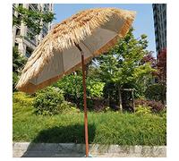 CLSDRZC Outdoor 180cm Round Patio Straw Umbrella Adjustable Angle, Hawaiian Tiki Parasol for Garden Beach Pool
