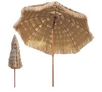 CLSDRZC Outdoor 8 Ft Imitation Straw Umbrella with Push Button Tilt, Sun Protection Without Base For Garden Patio Yard Beach Pool Market Table Parasol
