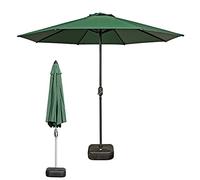CLSDRZC Outdoor Market Table Umbrella for Patio, Deck, Balcony, Porch, Backyard Poolside 9ft Garden Lawn Parasols with Base Included & Crank Handle