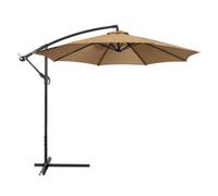 CLSDRZC Outdoor Parasol Outdoor Patio Umbrella Market Waterproof 8 Ribs Umbrella with Crank and Cross Base for Garden Backyard Pool Swimming Patio Garden Umbrella(Bruin-270cm)